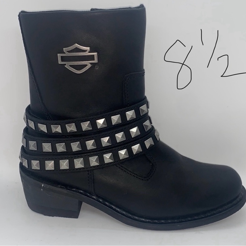 Harley-Davidson Black Studded Boots